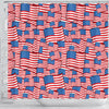 Patriot Pattern Print Bathroom Shower Curtain-grizzshop