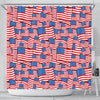 Patriot Pattern Print Bathroom Shower Curtain-grizzshop