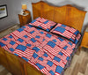 Patriot Pattern Print Bed Set Quilt-grizzshop