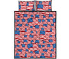 Patriot Pattern Print Bed Set Quilt-grizzshop