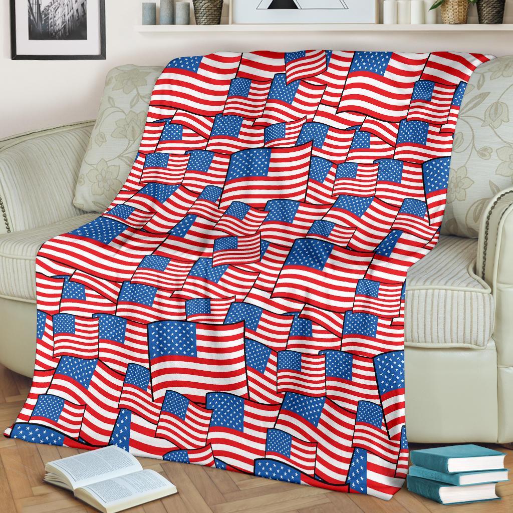 Patriot Pattern Print Blanket-grizzshop