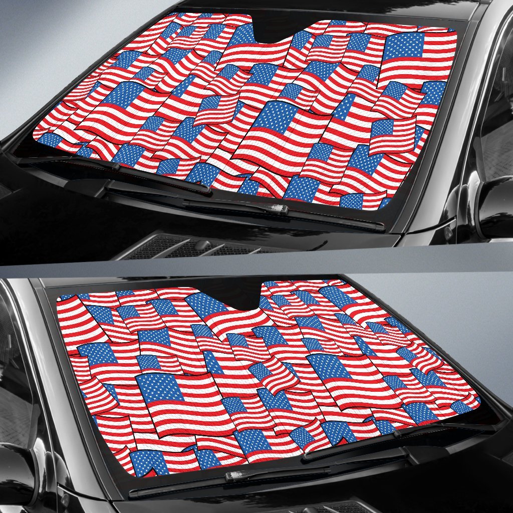 Patriot Pattern Print Car Sun Shade-grizzshop