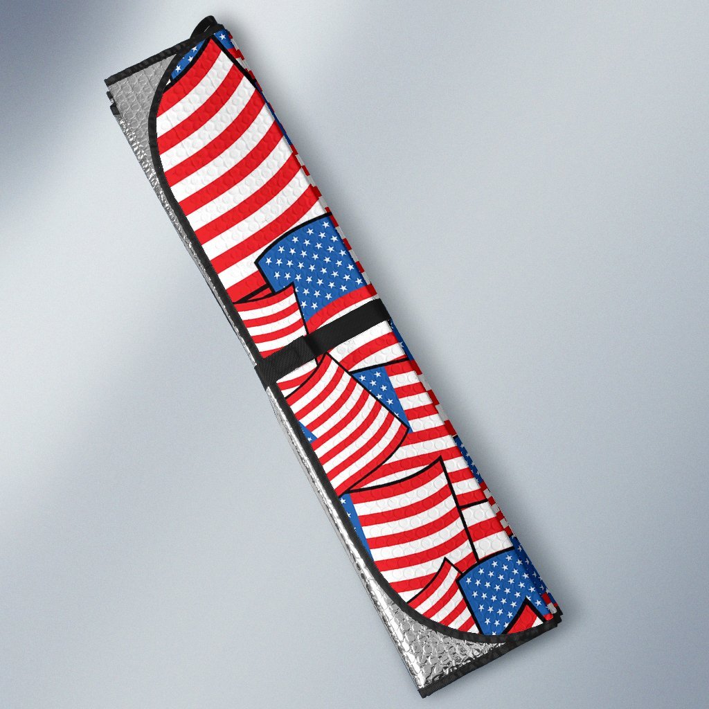 Patriot Pattern Print Car Sun Shade-grizzshop