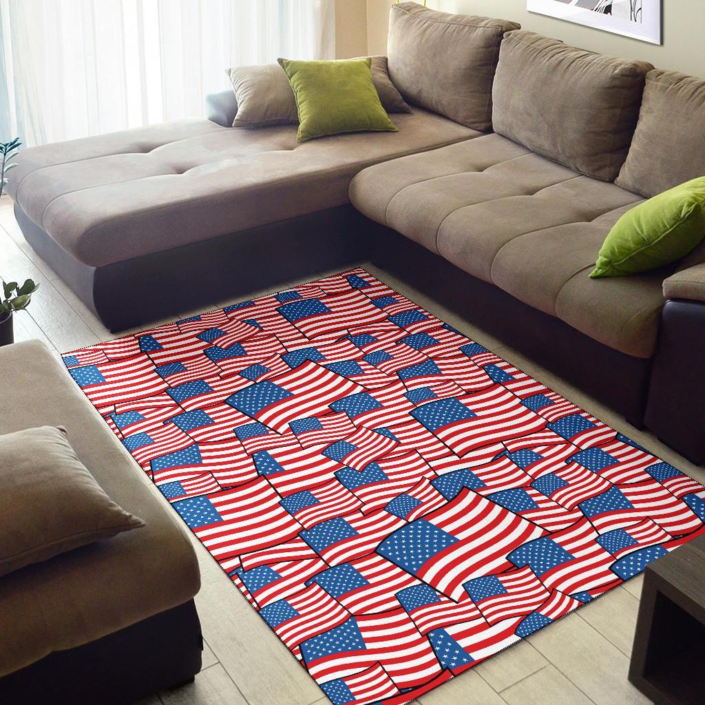 Patriot Pattern Print Floor Mat-grizzshop