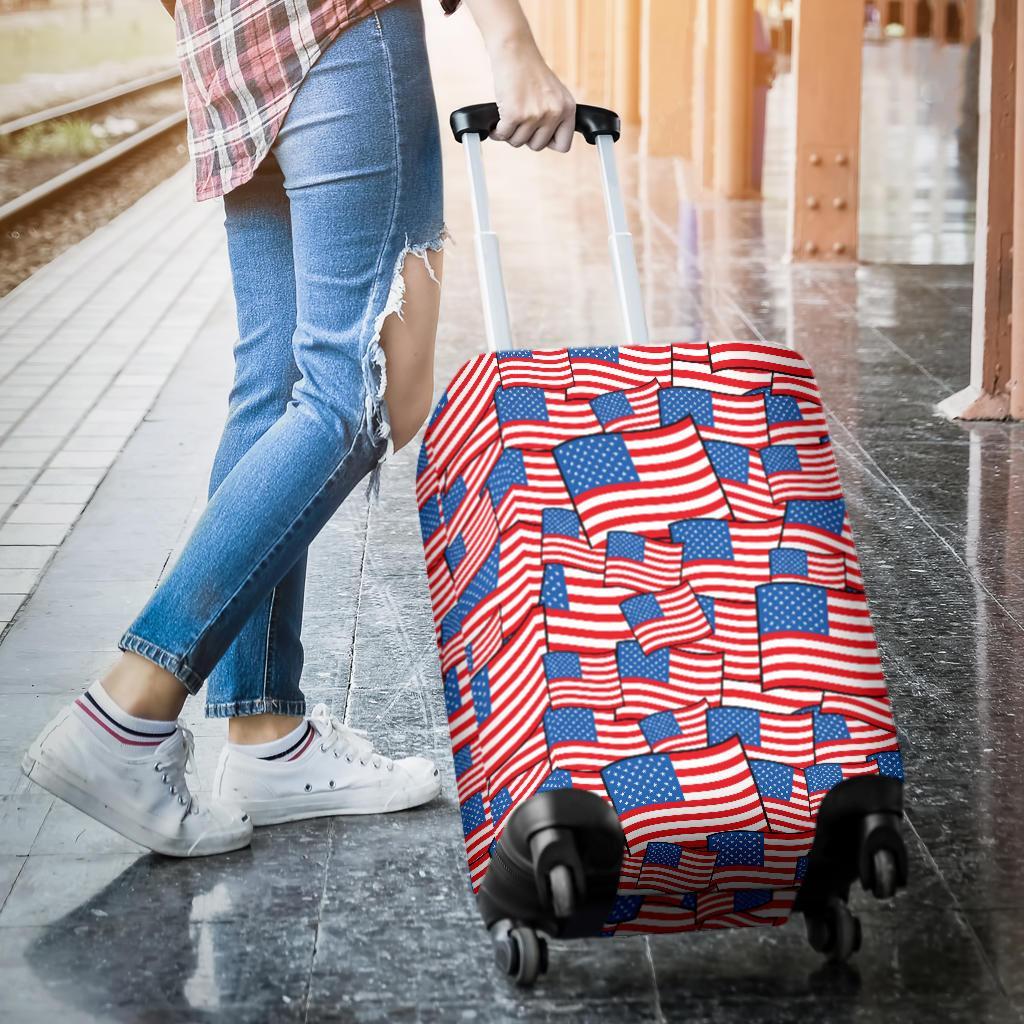 Patriot Pattern Print Luggage Cover Protector-grizzshop