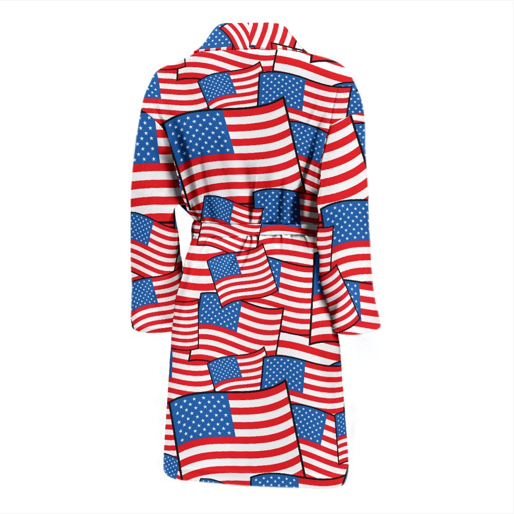 Patriot Pattern Print Men Long Robe-grizzshop