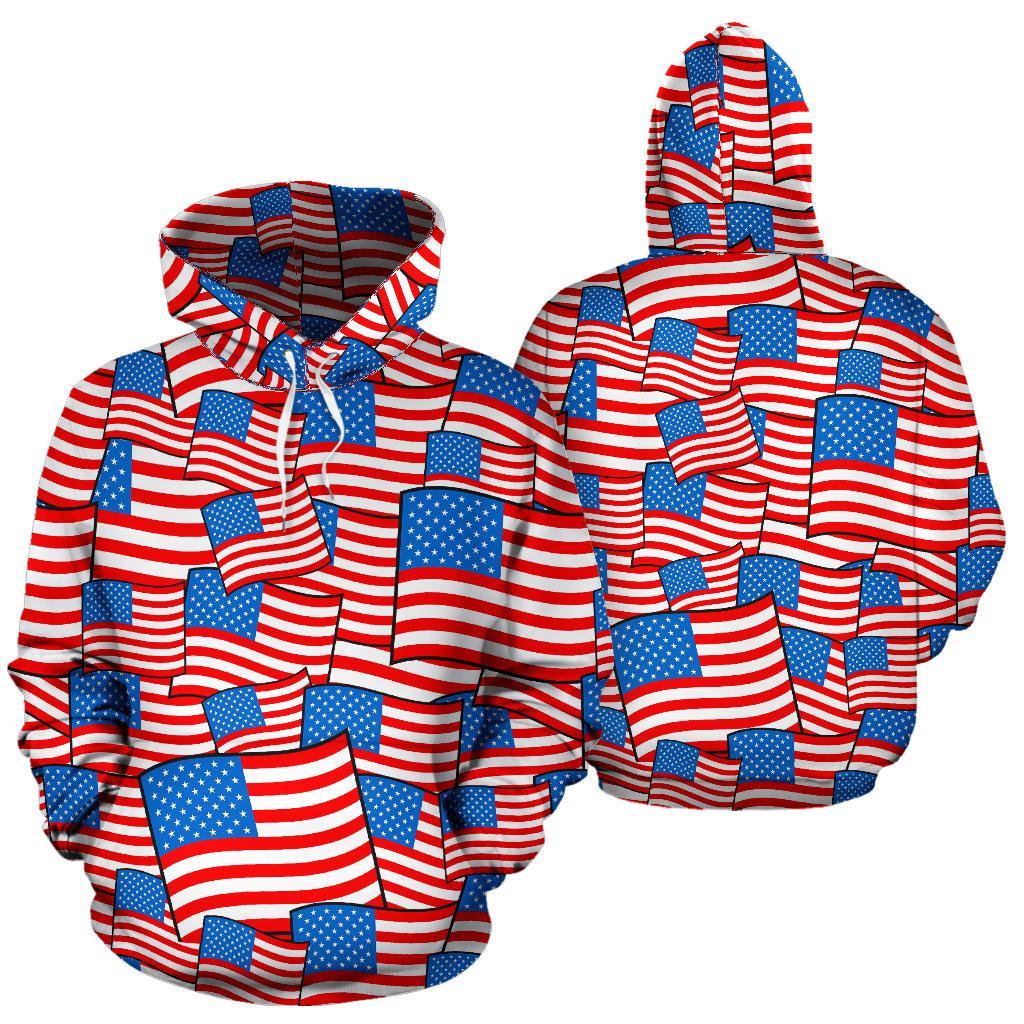 Patriot Pattern Print Men Women Pullover Hoodie-grizzshop