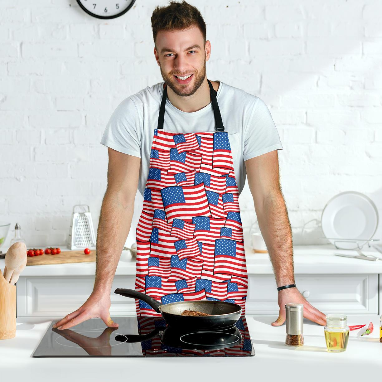 Patriot Pattern Print Men's Apron-grizzshop