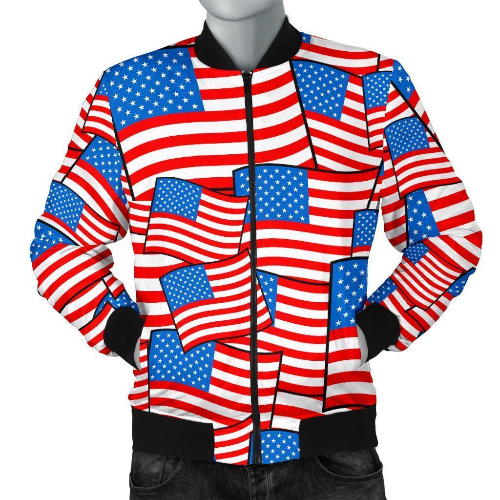 Patriot Pattern Print Men's Bomber Jacket-grizzshop