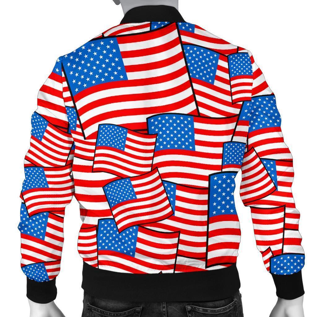 Patriot Pattern Print Men's Bomber Jacket-grizzshop