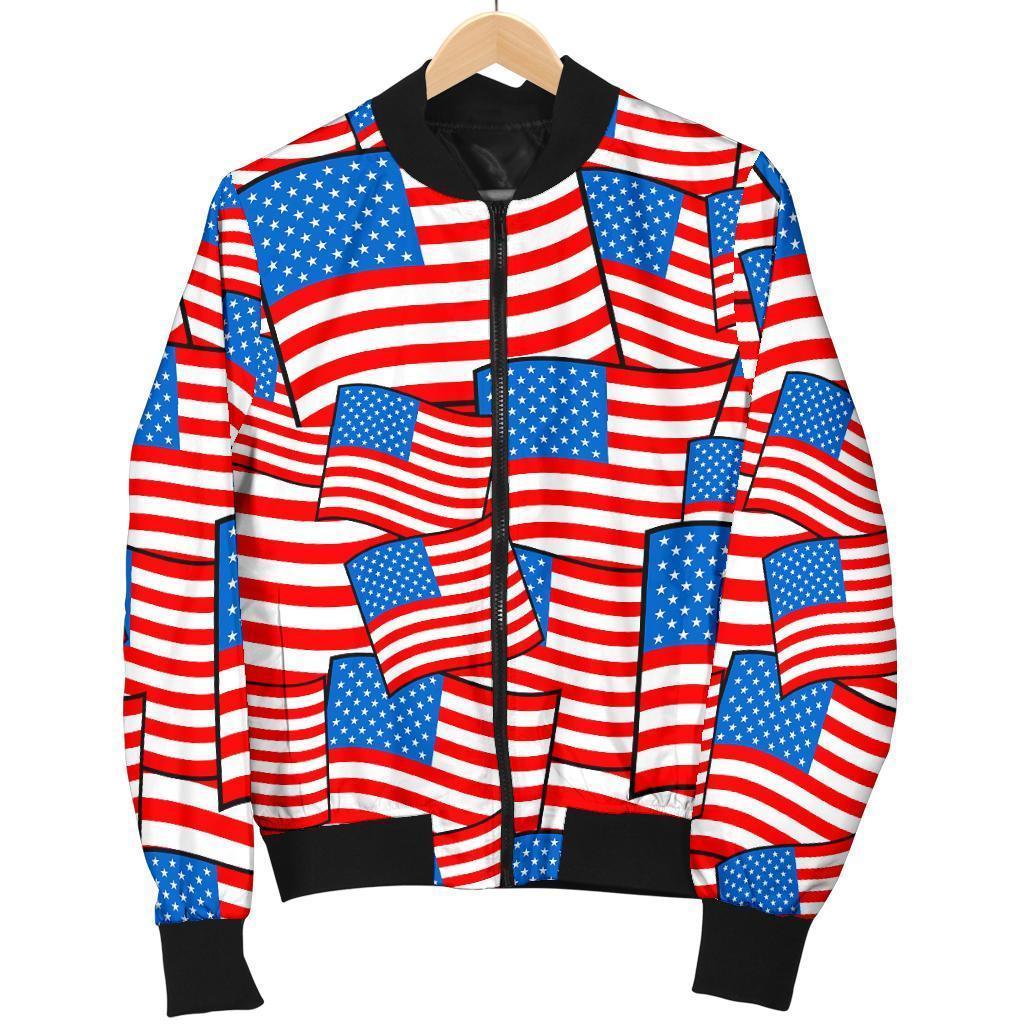 Patriot Pattern Print Men's Bomber Jacket-grizzshop