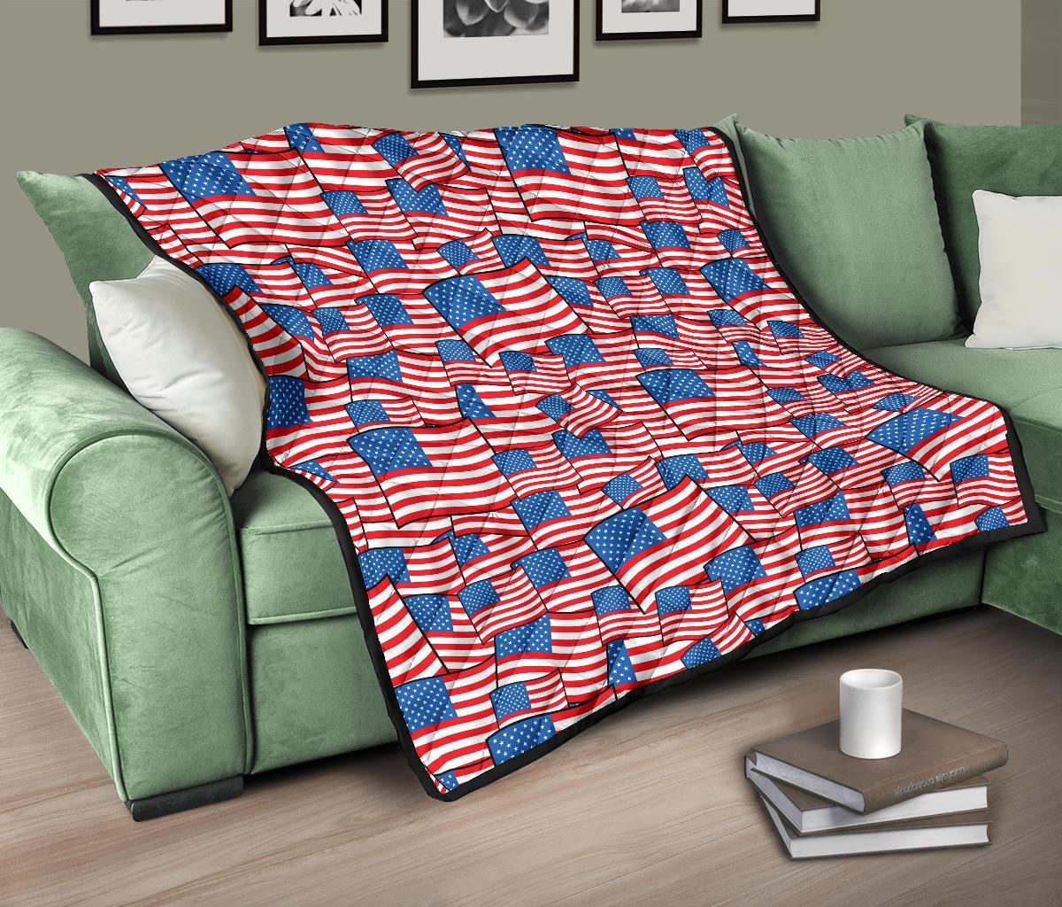 Patriot Pattern Print Quilt-grizzshop