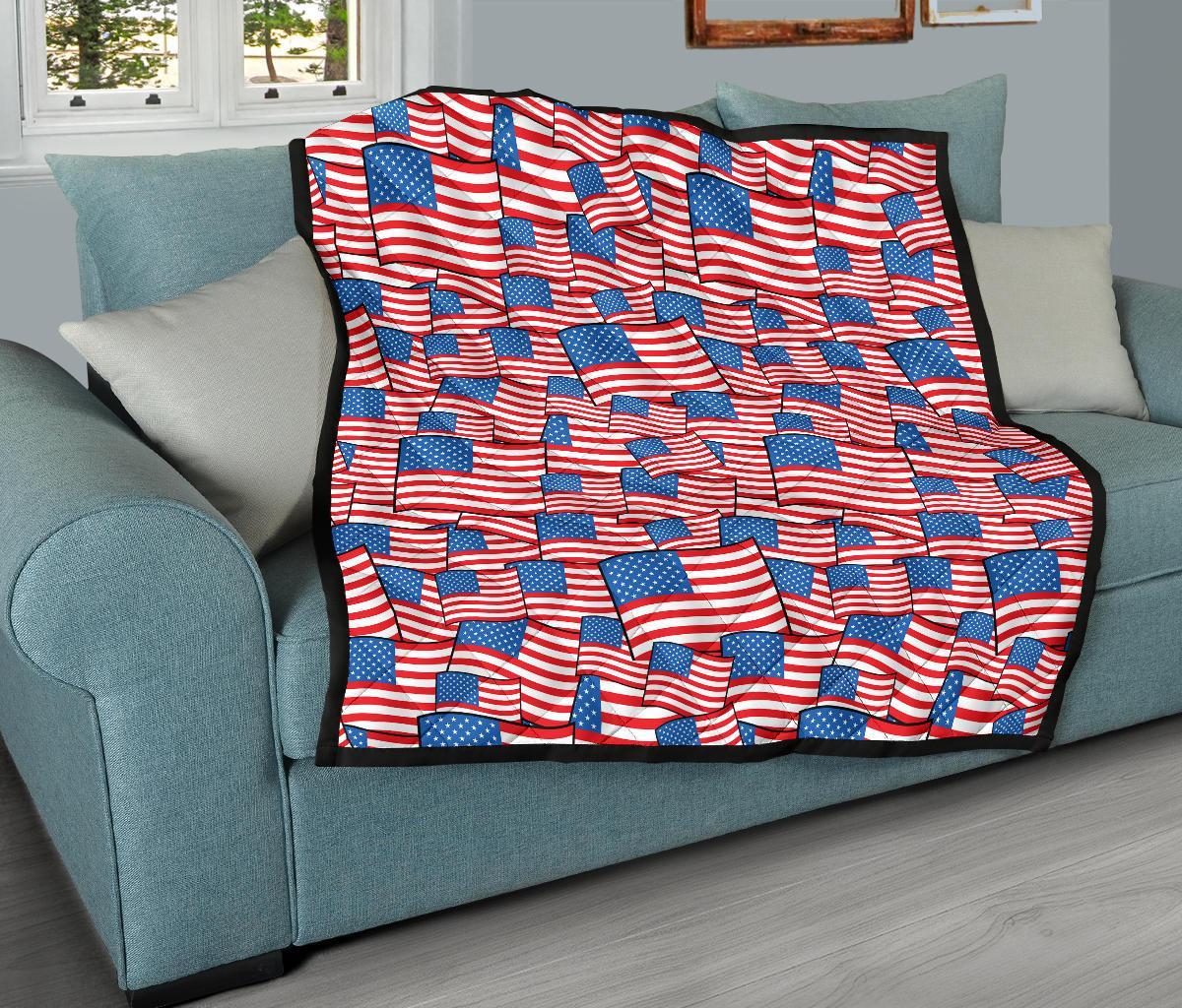 Patriot Pattern Print Quilt-grizzshop