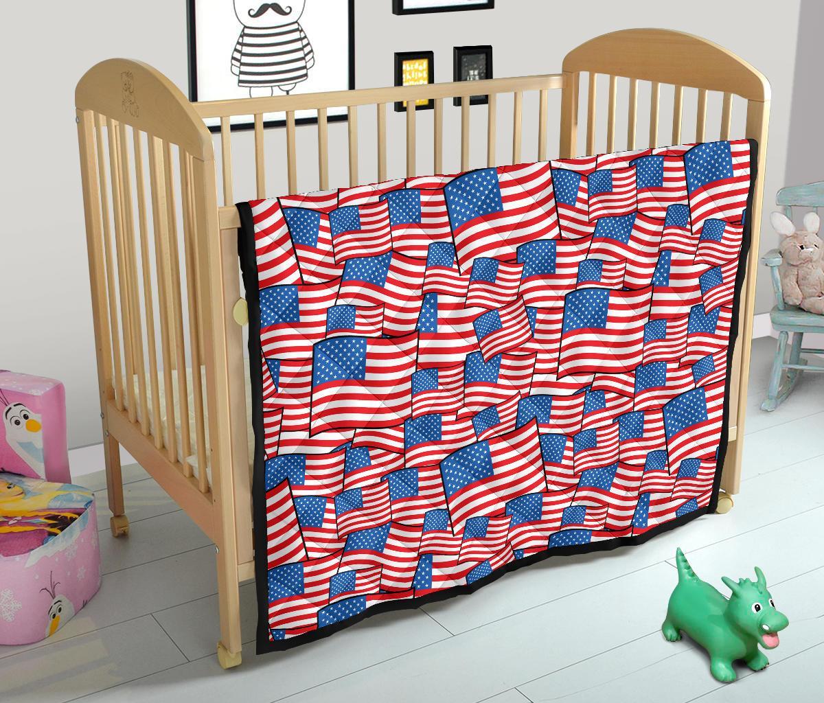 Patriot Pattern Print Quilt-grizzshop