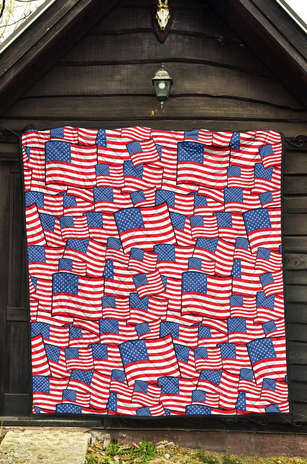 Patriot Pattern Print Quilt-grizzshop