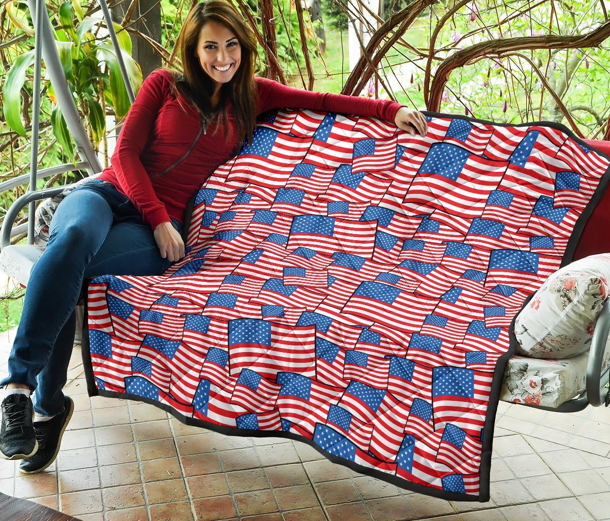 Patriot Pattern Print Quilt-grizzshop