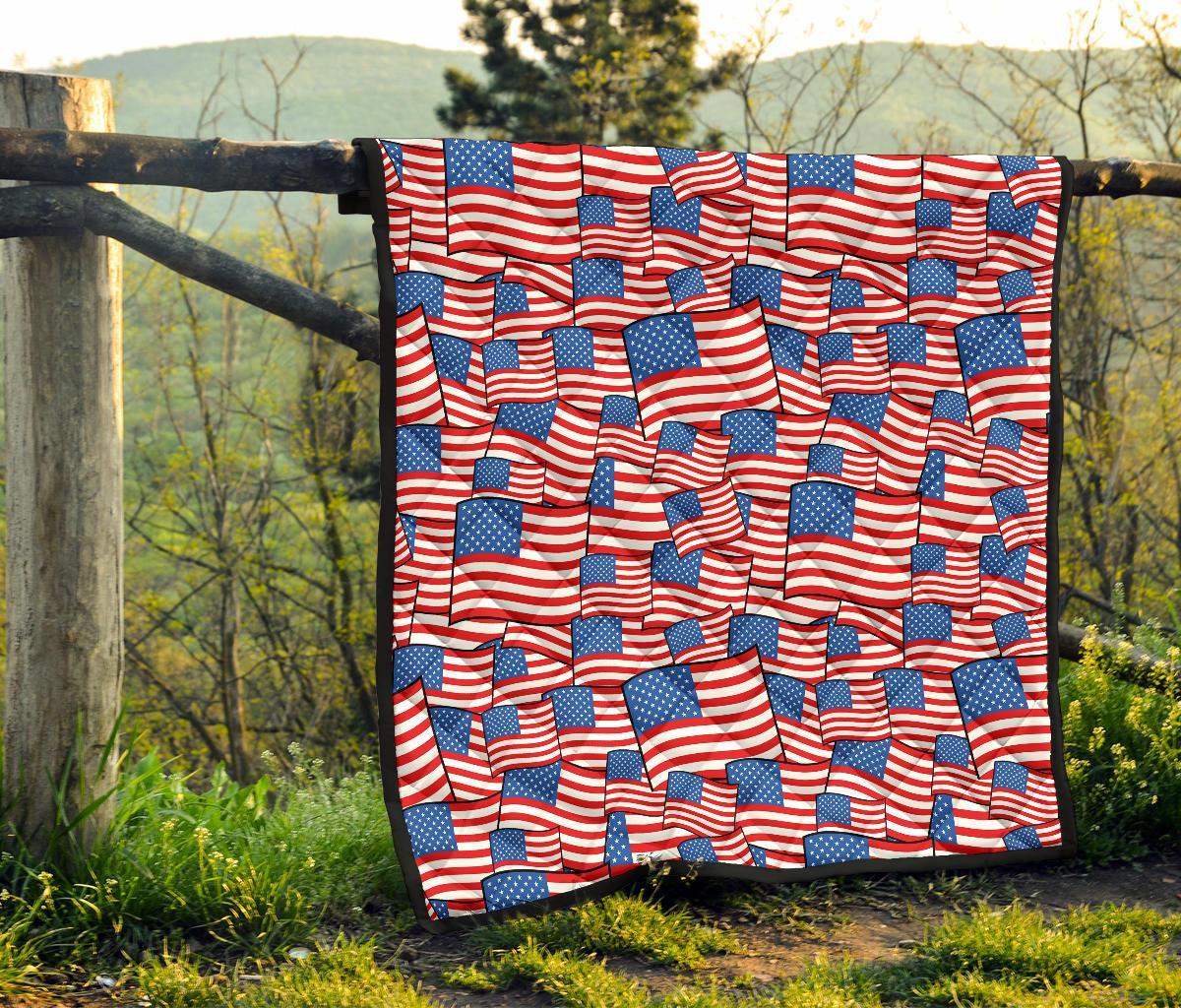 Patriot Pattern Print Quilt-grizzshop