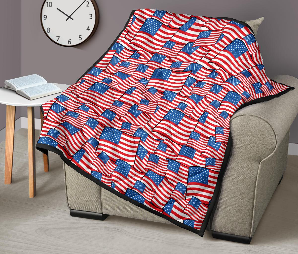 Patriot Pattern Print Quilt-grizzshop