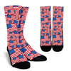 Patriot Pattern Print Unisex Crew Socks-grizzshop