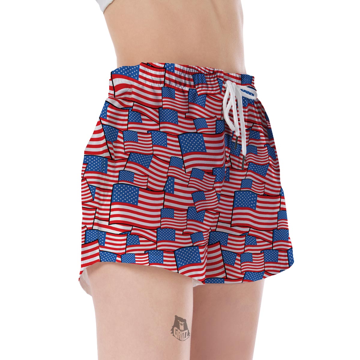 Patriot Pattern Print Women's Shorts-grizzshop