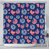 Patriot Print Pattern Bathroom Shower Curtain-grizzshop