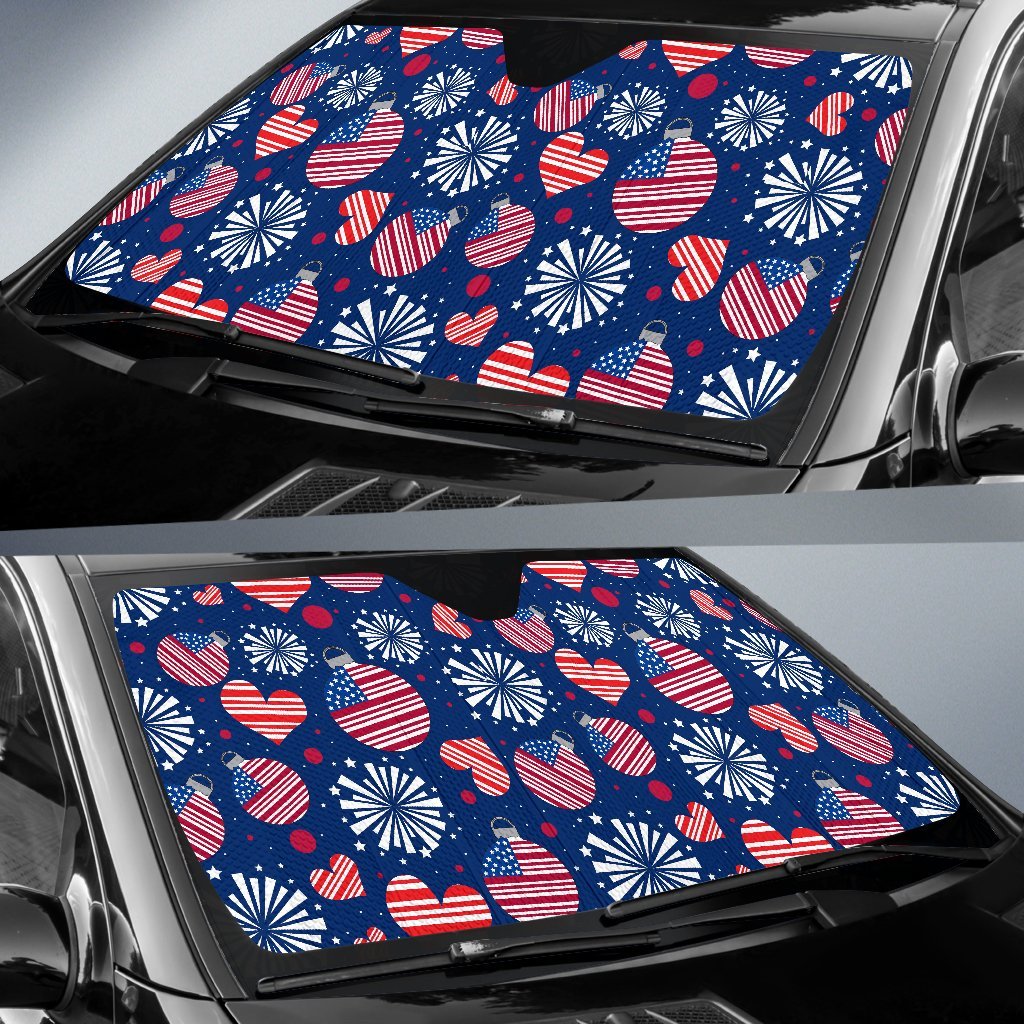 Patriot Print Pattern Car Sun Shade-grizzshop
