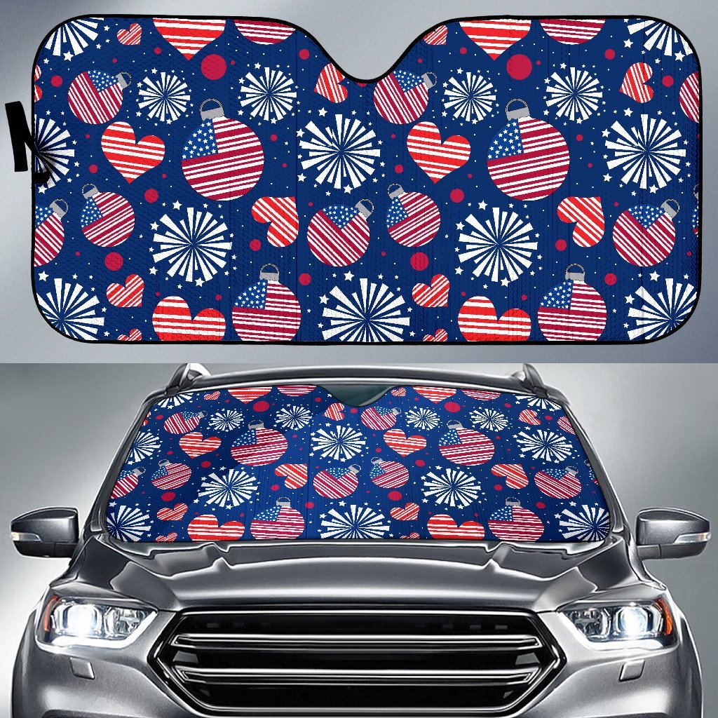 Patriot Print Pattern Car Sun Shade-grizzshop