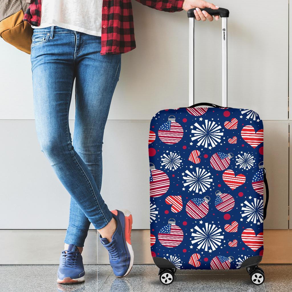 Patriot Print Pattern Luggage Cover Protector-grizzshop