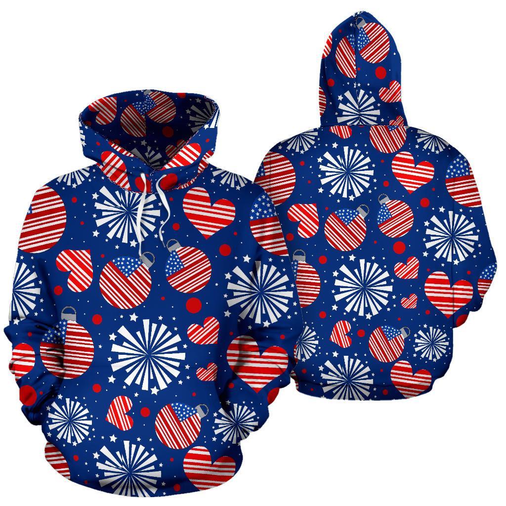 Patriot Print Pattern Men Women Pullover Hoodie-grizzshop