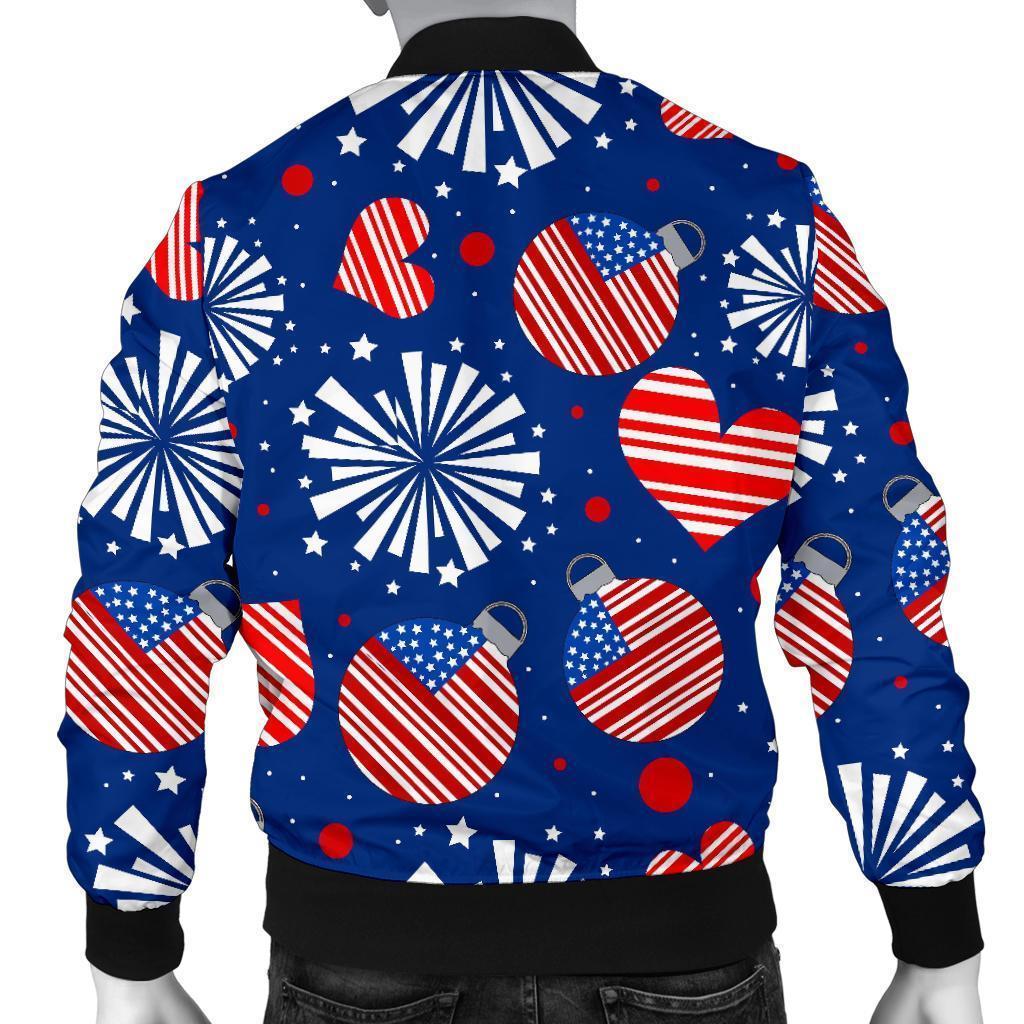 Patriot Print Pattern Men's Bomber Jacket-grizzshop