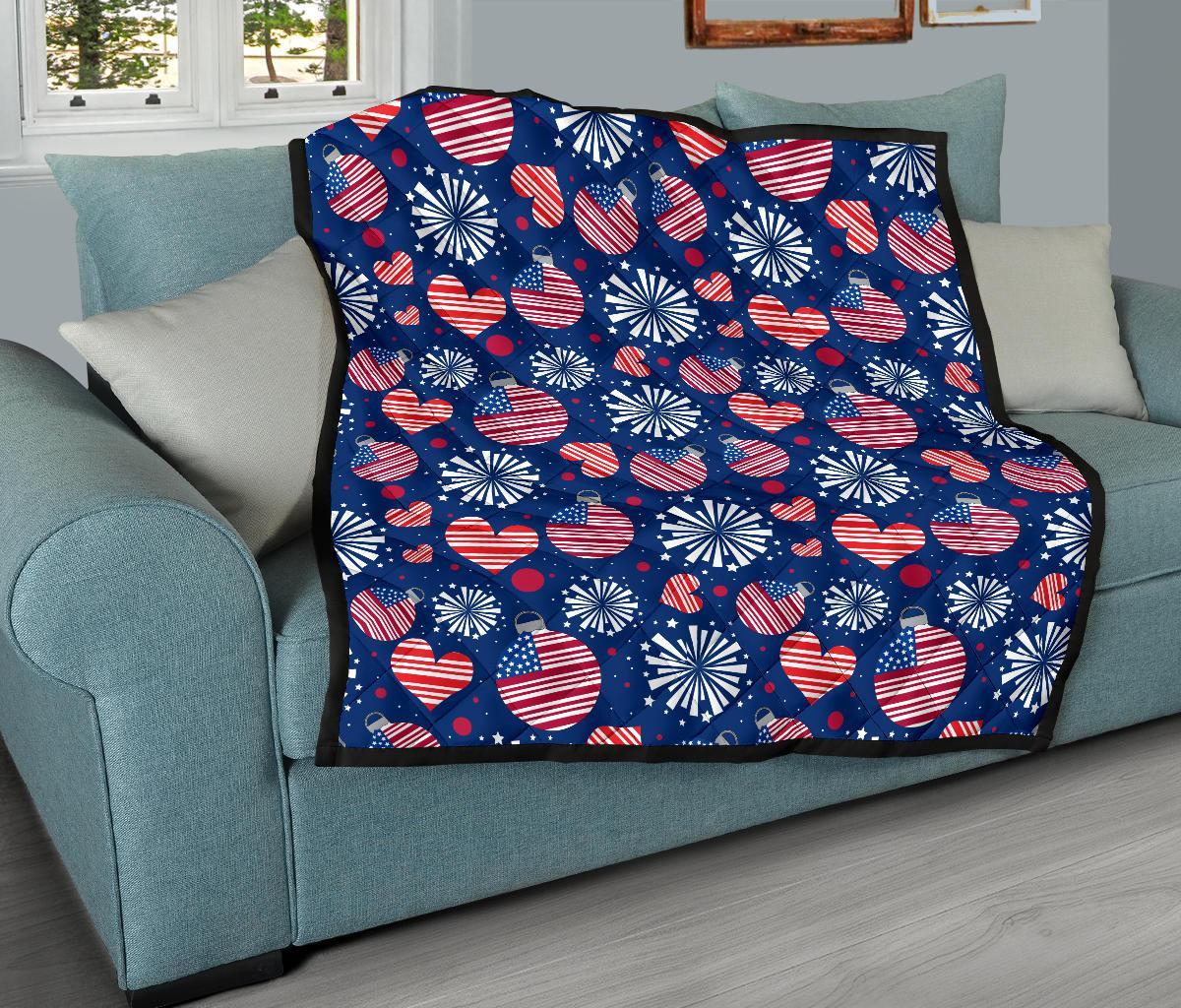 Patriot Print Pattern Quilt-grizzshop