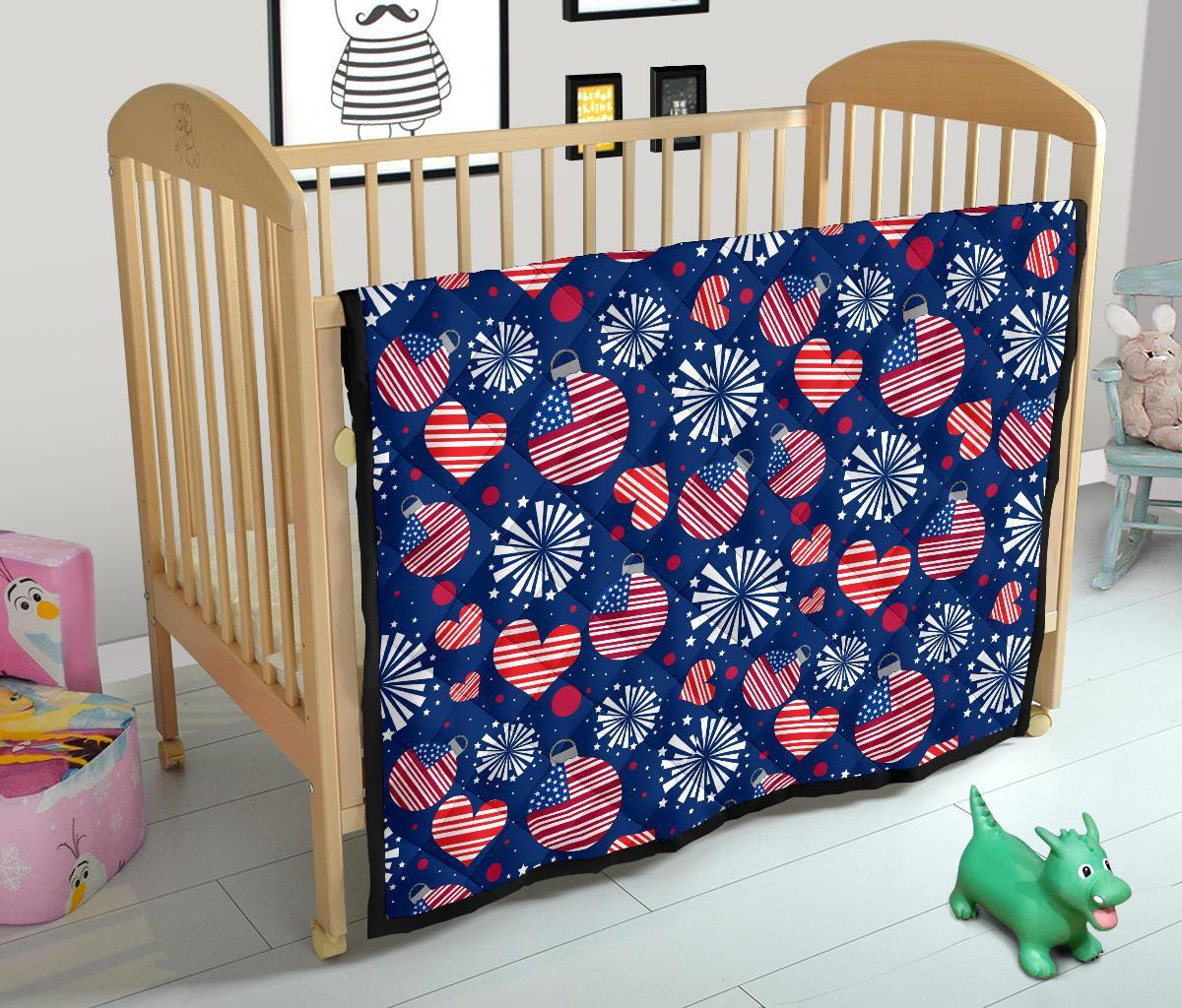 Patriot Print Pattern Quilt-grizzshop