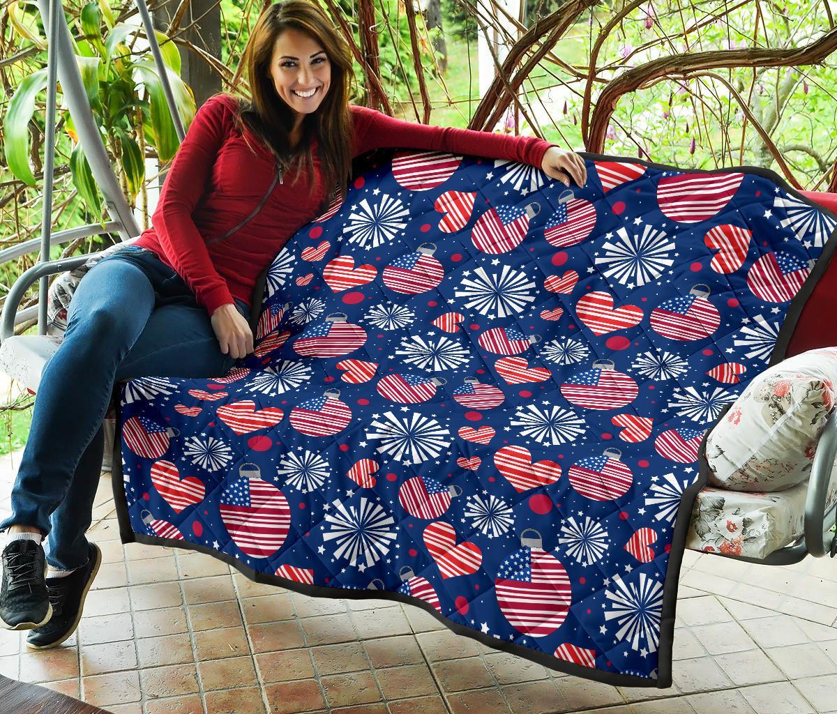 Patriot Print Pattern Quilt-grizzshop