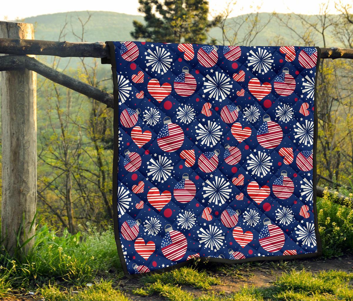 Patriot Print Pattern Quilt-grizzshop