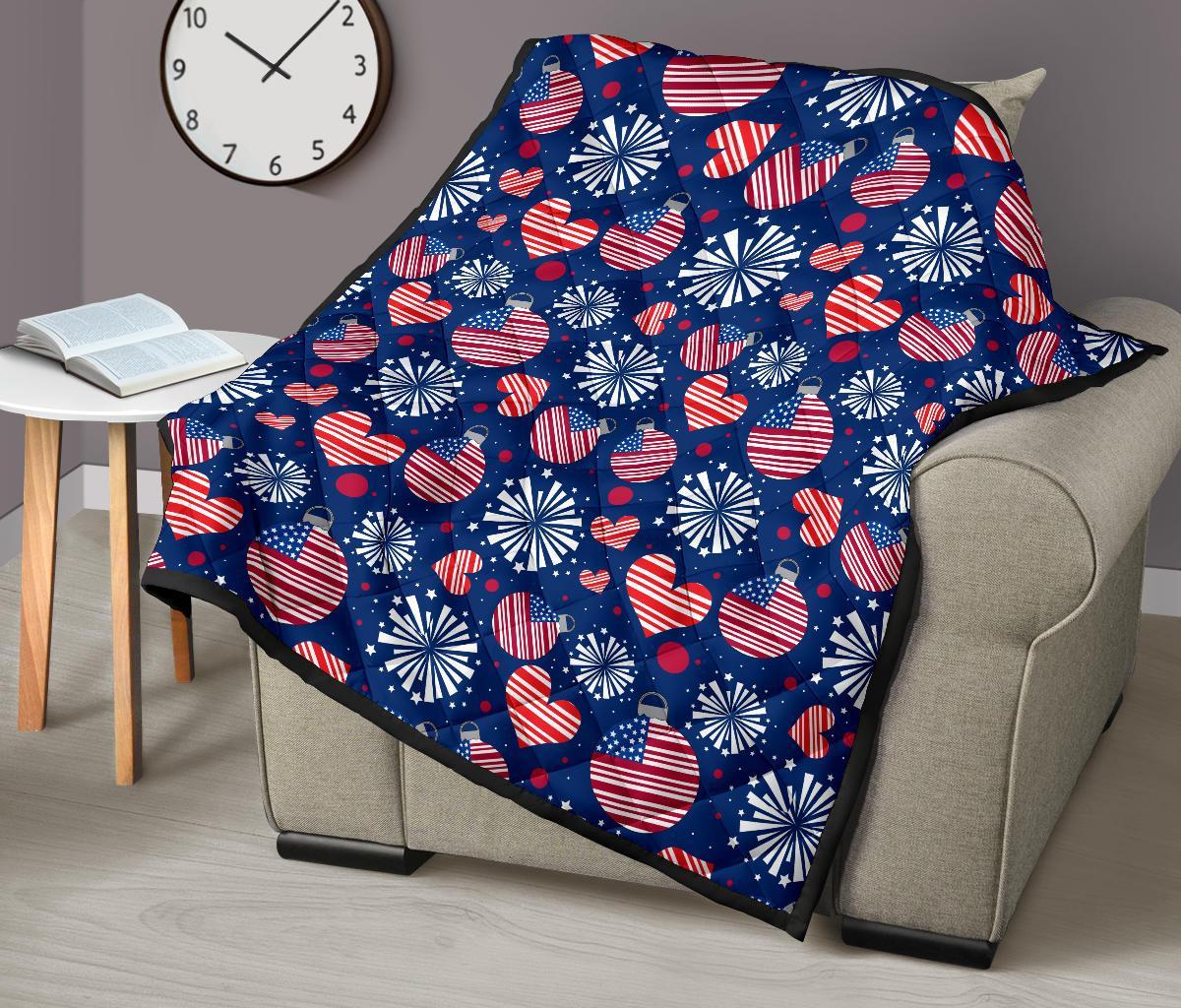 Patriot Print Pattern Quilt-grizzshop