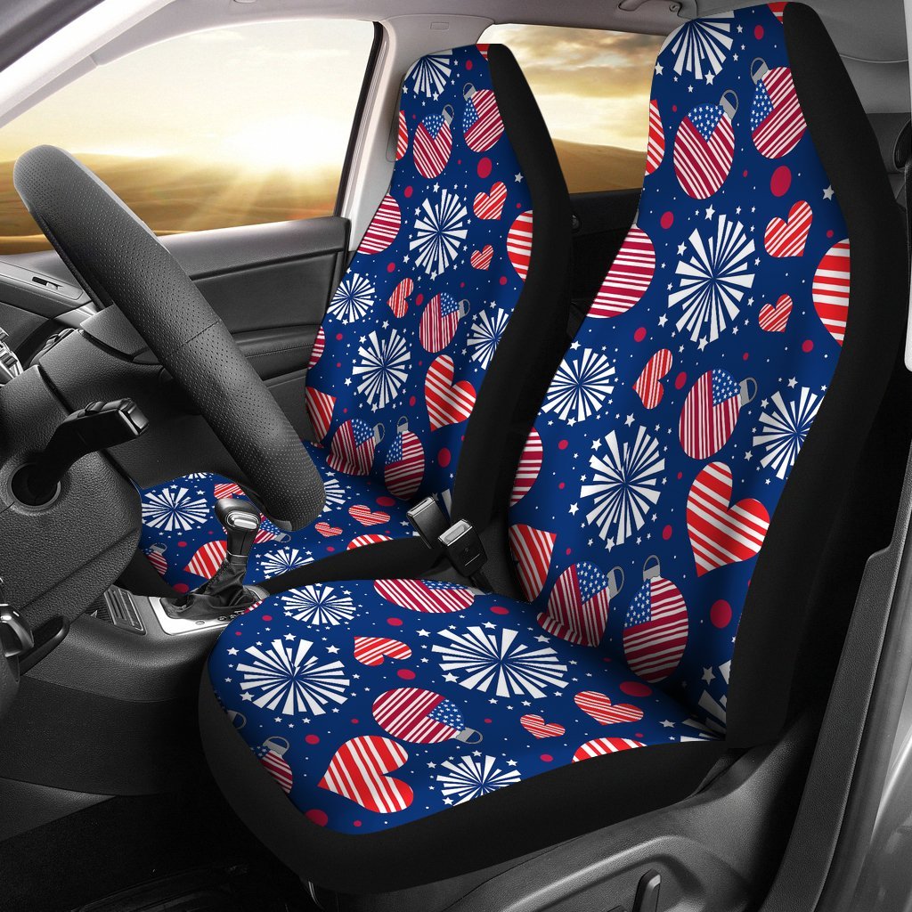 Patriot Print Pattern Universal Fit Car Seat Covers-grizzshop