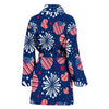 Patriot Print Pattern Women Long Robe-grizzshop