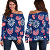 Load image into Gallery viewer, Patriot Print Pattern Women Off Shoulder Sweatshirt-grizzshop