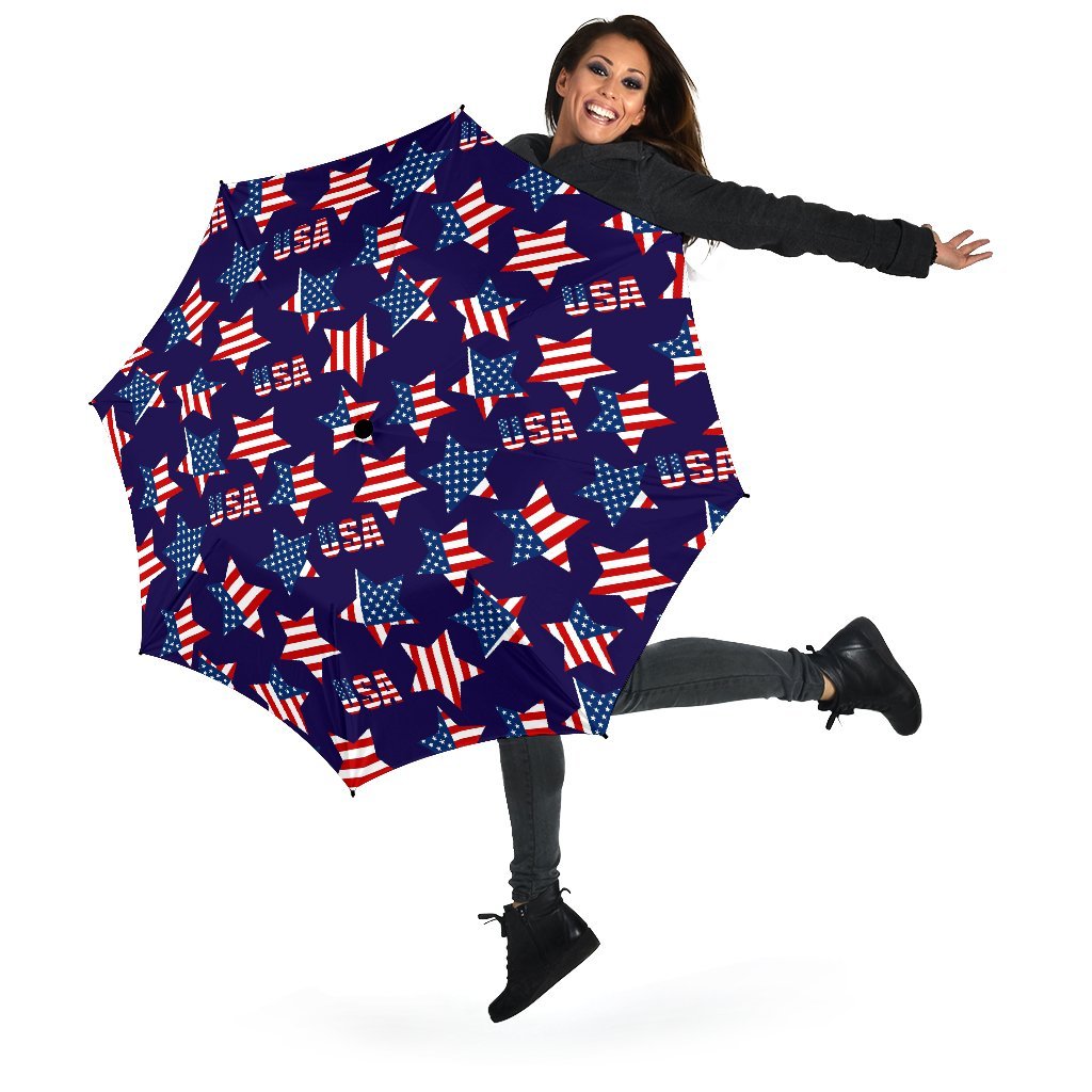 Patriot Usa Pattern Print Automatic Foldable Umbrella-grizzshop