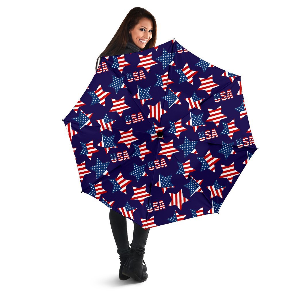 Patriot Usa Pattern Print Automatic Foldable Umbrella-grizzshop