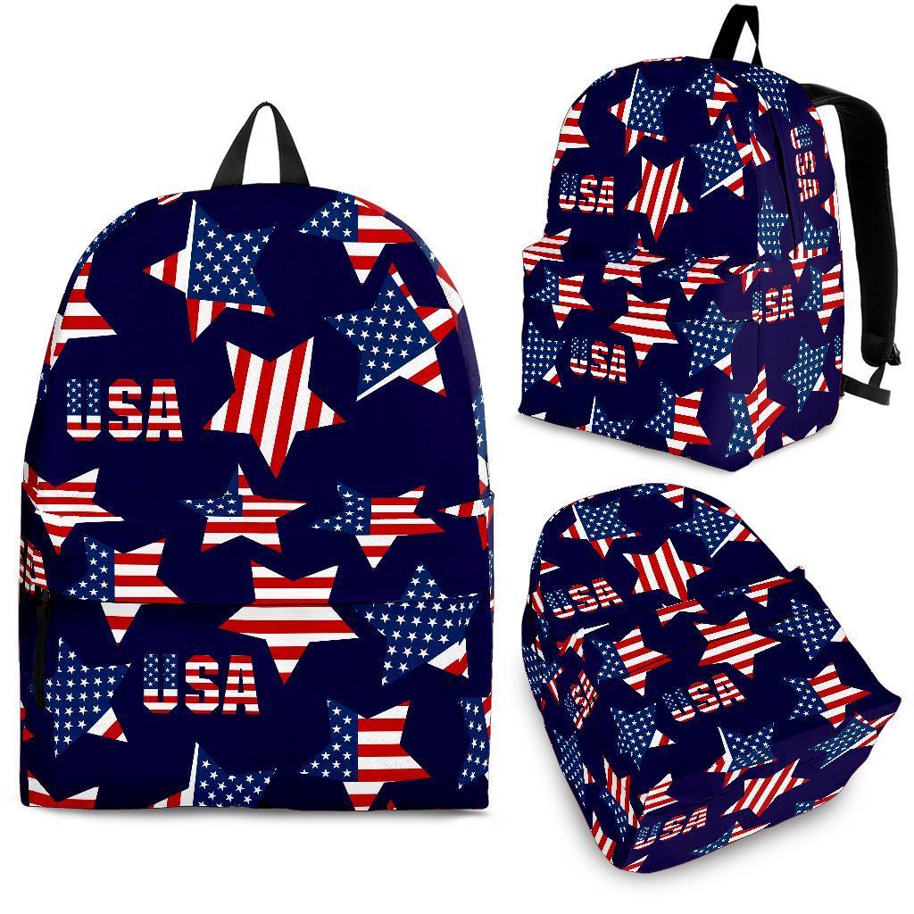 Patriot Usa Pattern Print Backpack-grizzshop
