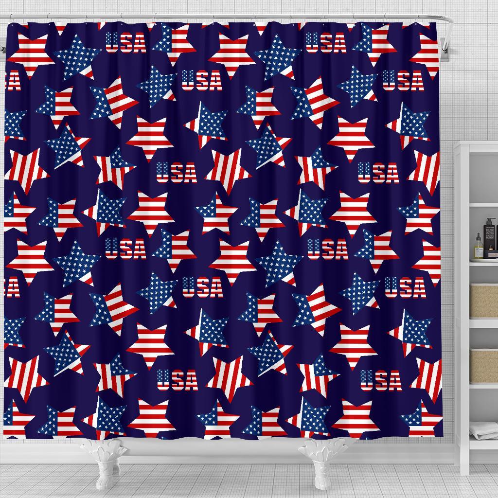 Patriot Usa Pattern Print Bathroom Shower Curtain-grizzshop