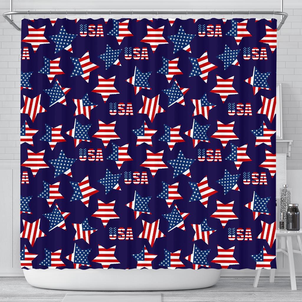 Patriot Usa Pattern Print Bathroom Shower Curtain-grizzshop