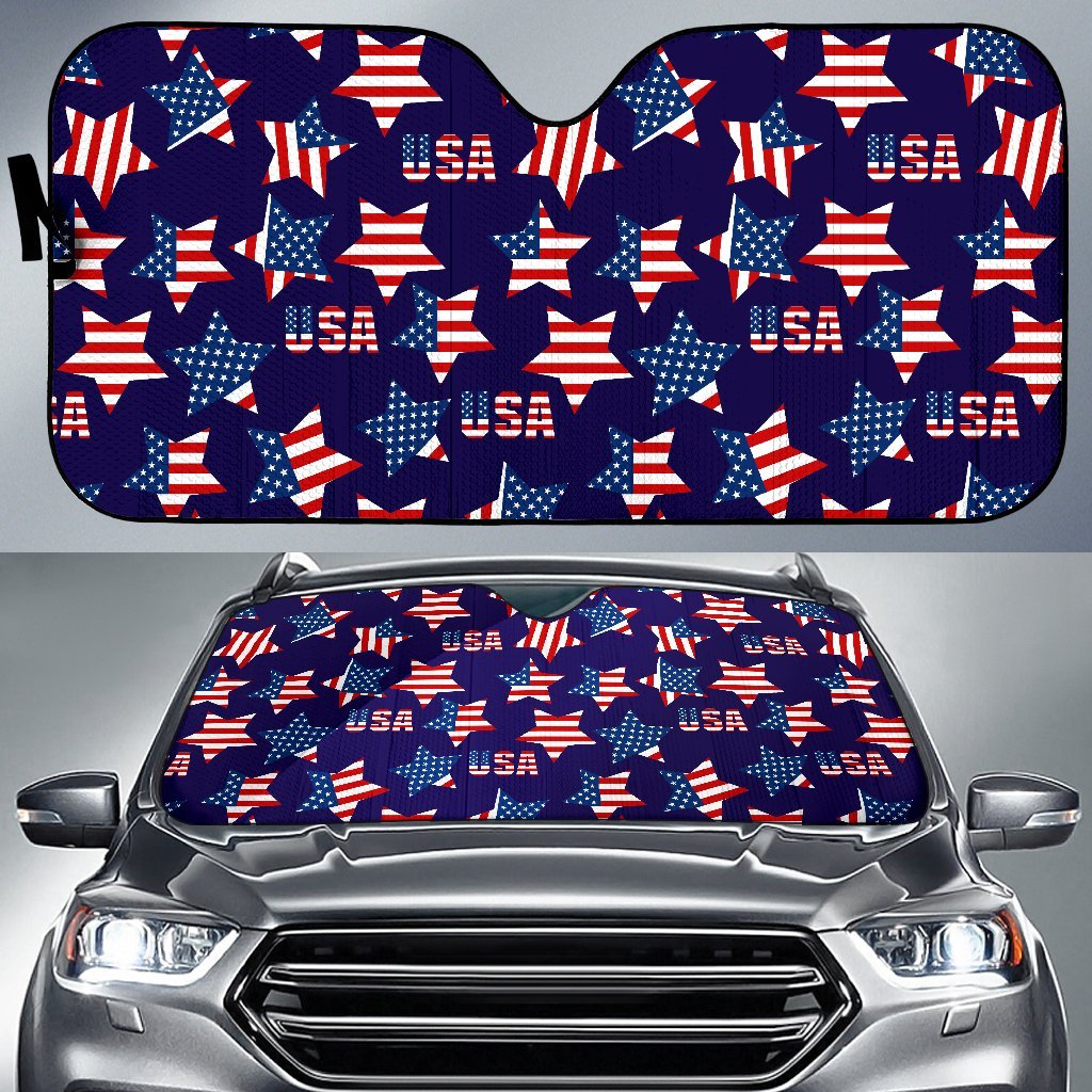 Patriot Usa Pattern Print Car Sun Shade-grizzshop