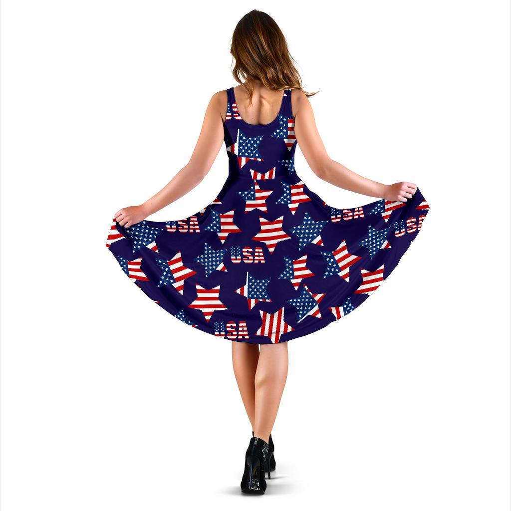 Patriot Usa Pattern Print Dress-grizzshop