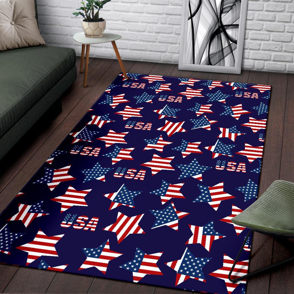 Patriot Usa Pattern Print Floor Mat-grizzshop