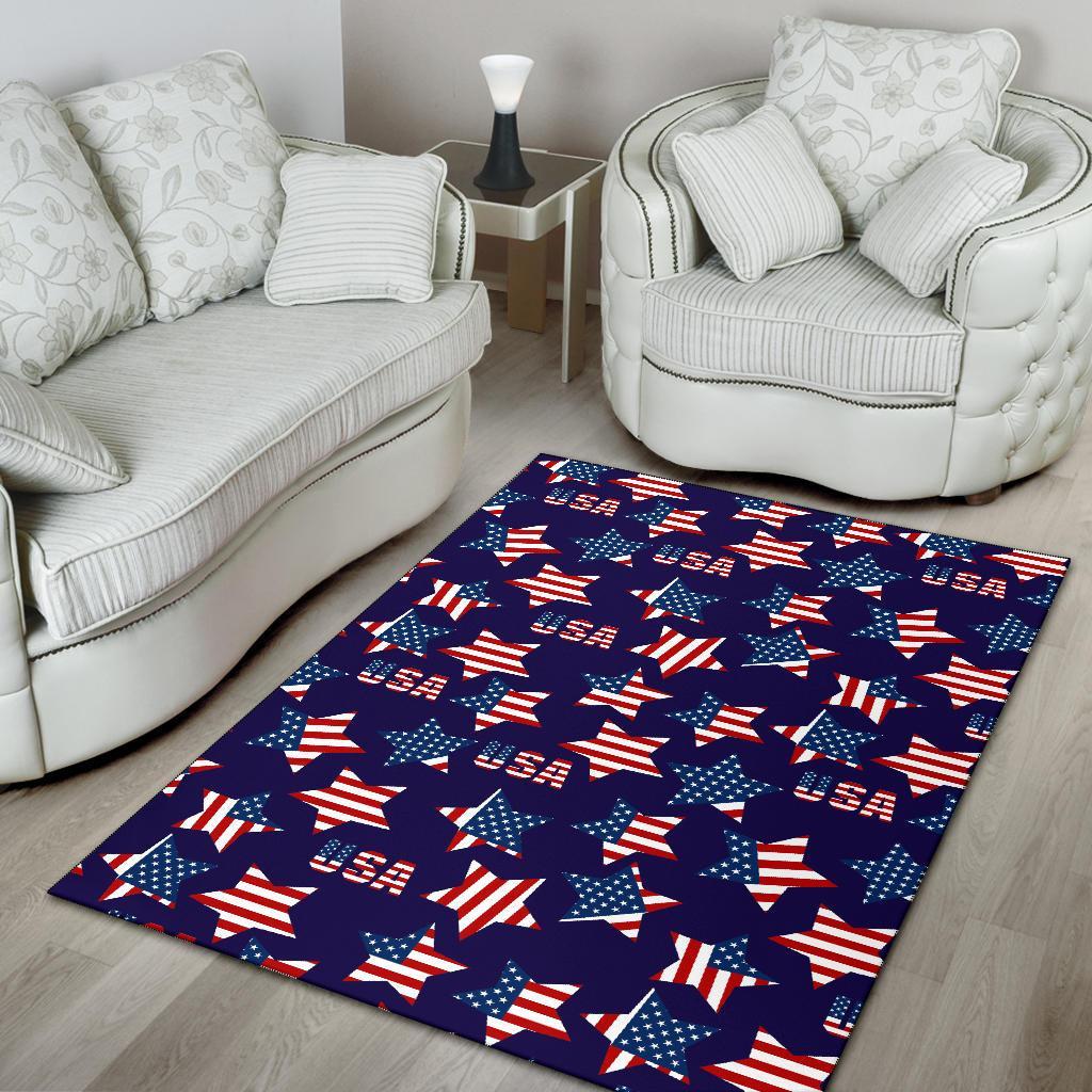 Patriot Usa Pattern Print Floor Mat-grizzshop