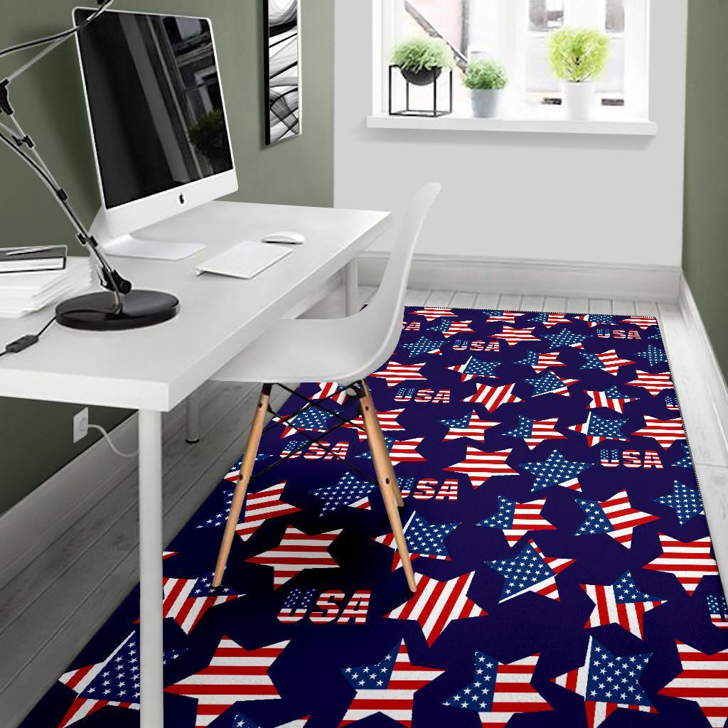 Patriot Usa Pattern Print Floor Mat-grizzshop