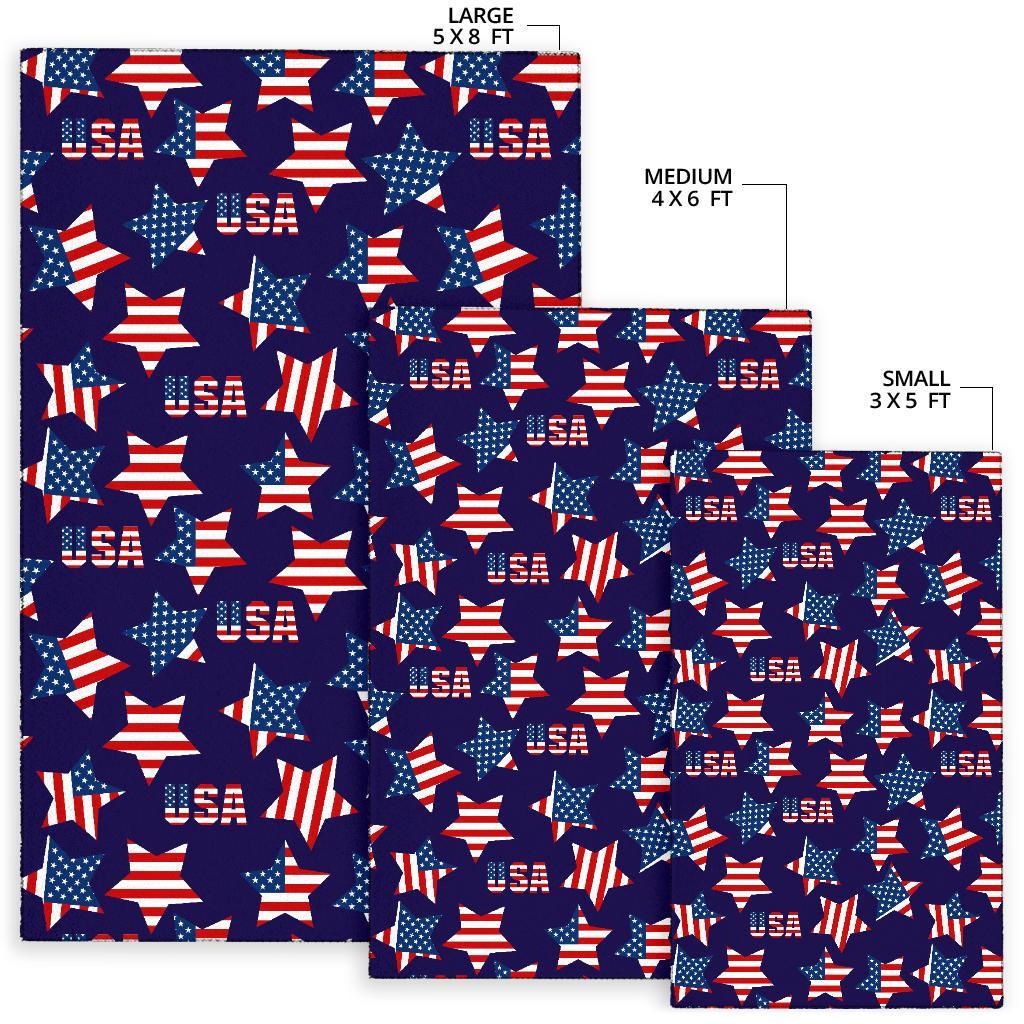 Patriot Usa Pattern Print Floor Mat-grizzshop