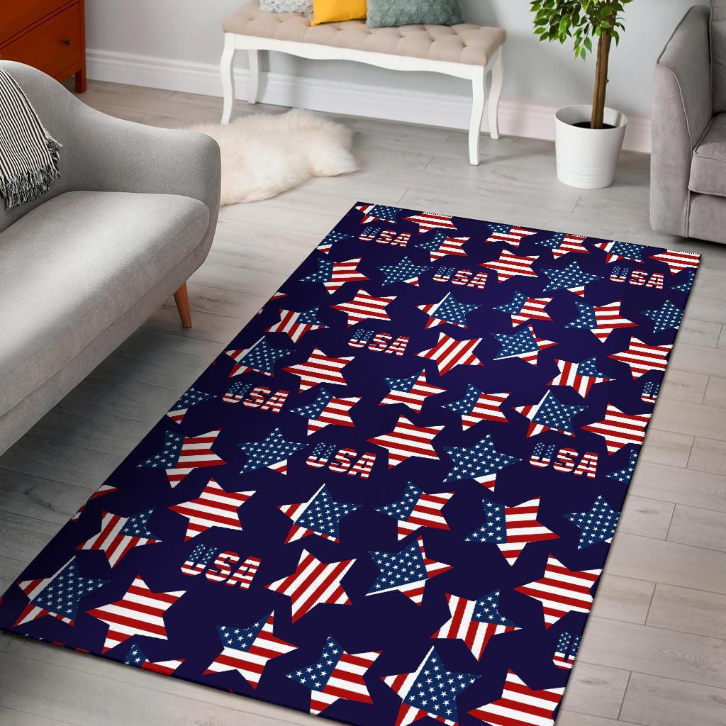 Patriot Usa Pattern Print Floor Mat-grizzshop